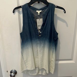 Soft Joie Sleeveless Ombré Denim Top